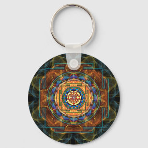 Sri Yantra - Heilige Geometrie Schlüsselanhänger