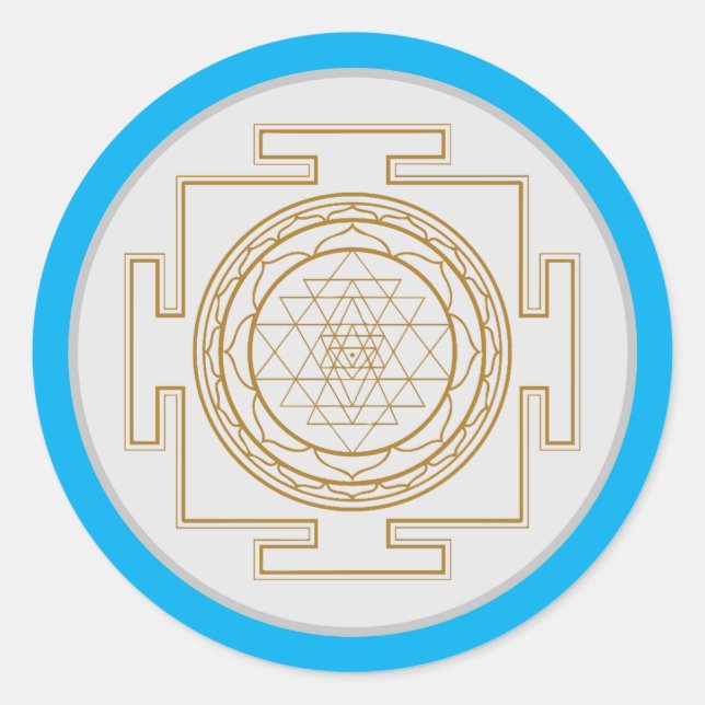 Sri Yantra - Heiliges Symbol Runder Aufkleber (Vorderseite)