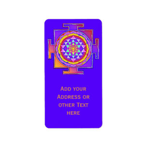 Sri Yantra - Hinduismus Symbol Design 1 Adressaufkleber