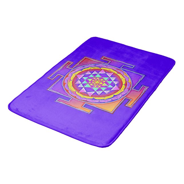 Sri Yantra - Hinduismus Symbol Design 1 Badematte (Schrägansicht)