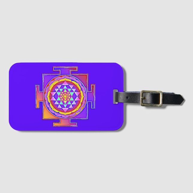Sri Yantra - Hinduismus Symbol Design 1 Gepäckanhänger (Vorderseite (Horizontal))