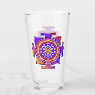 Sri Yantra - Hinduismus Symbol Design 1 Glas