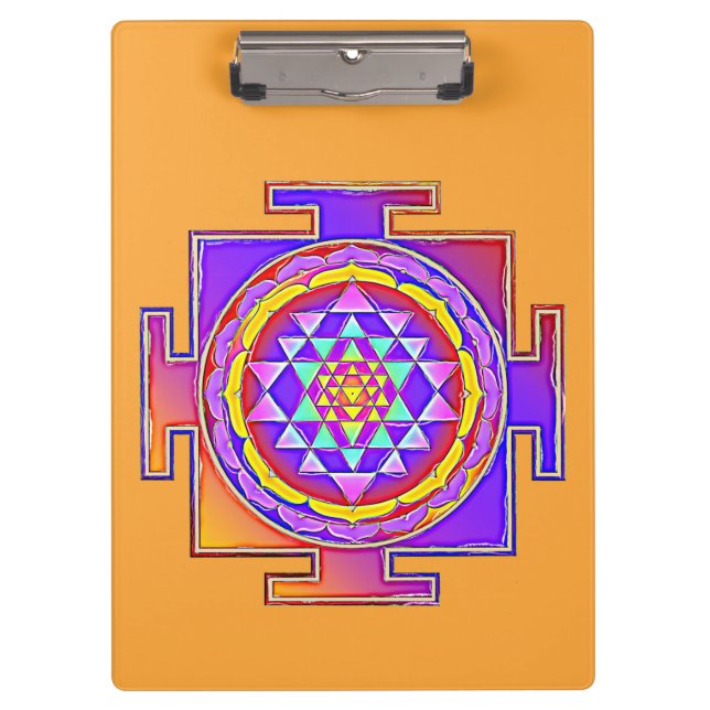 Sri Yantra - Hinduismus Symbol Design 1 Klemmbrett (Vorderseite)