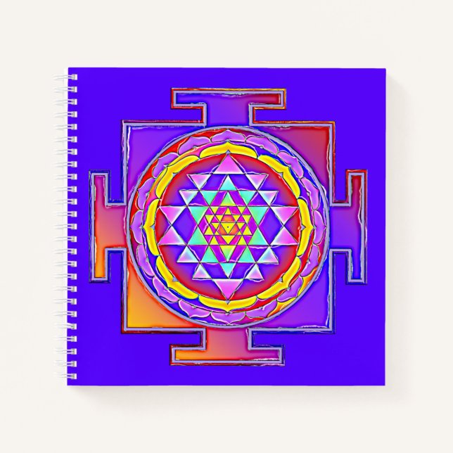 Sri Yantra - Hinduismus Symbol Design 1 Notizbuch (Vorderseite)
