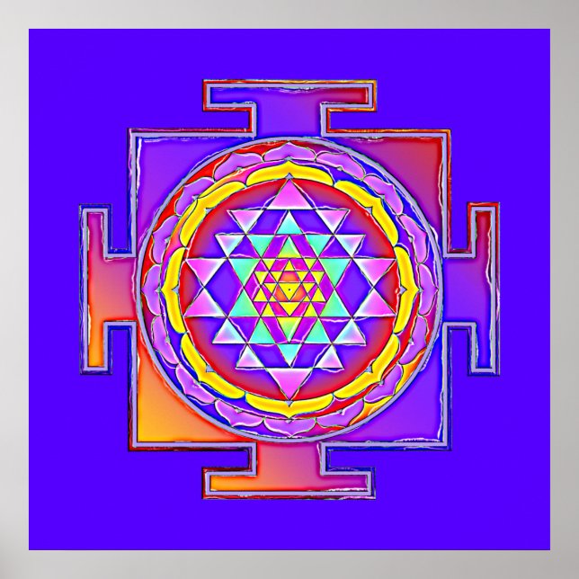 Sri Yantra - Hinduismus Symbol Design 1 Poster (Vorne)