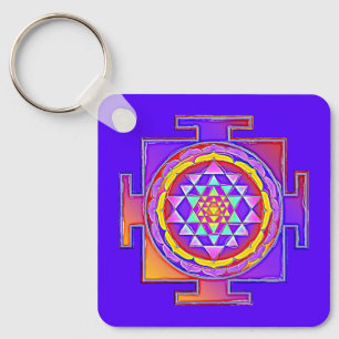 Sri Yantra - Hinduismus Symbol Design 1 Schlüsselanhänger