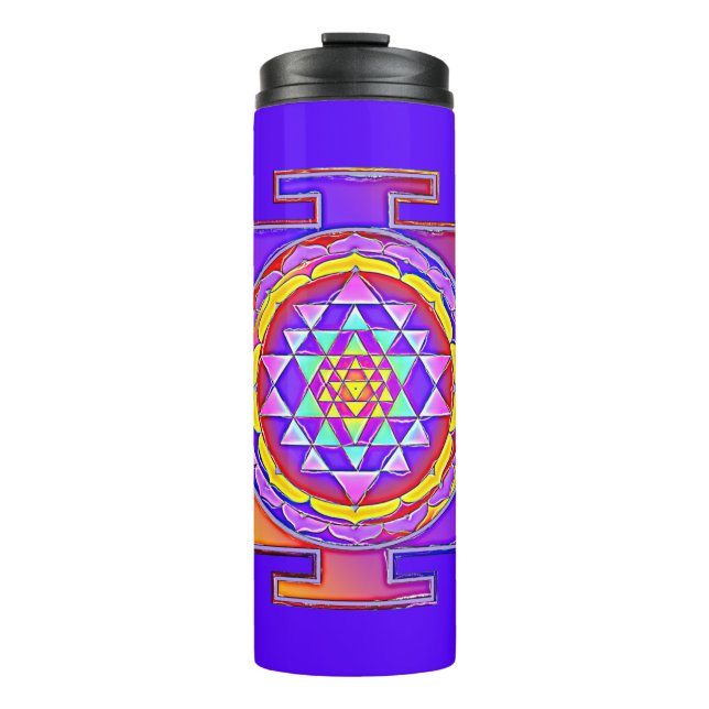 Sri Yantra - Hinduismus Symbol Design 1 Thermosbecher (Vorderseite)