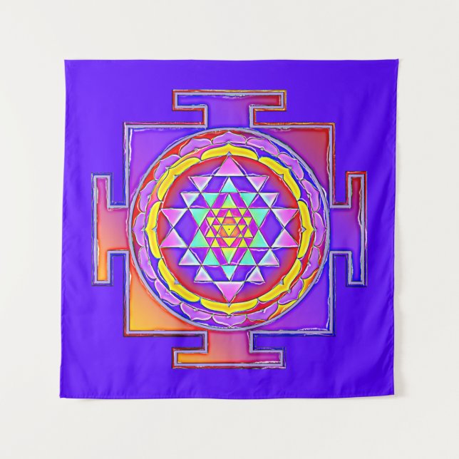 Sri Yantra - Hinduismus Symbol Design 1 Wandteppich (Vorderseite)