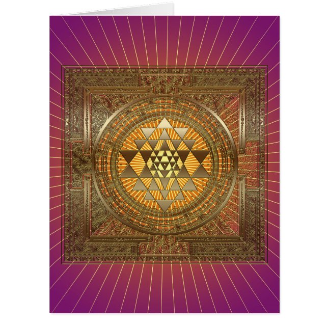 Sri Yantra Lila Sun - Grußkarte (Vorderseite)