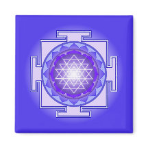 Sri Yantra Mandala Lila und Blue Magnet