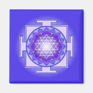 Sri Yantra Mandala Lila und Blue Magnet
