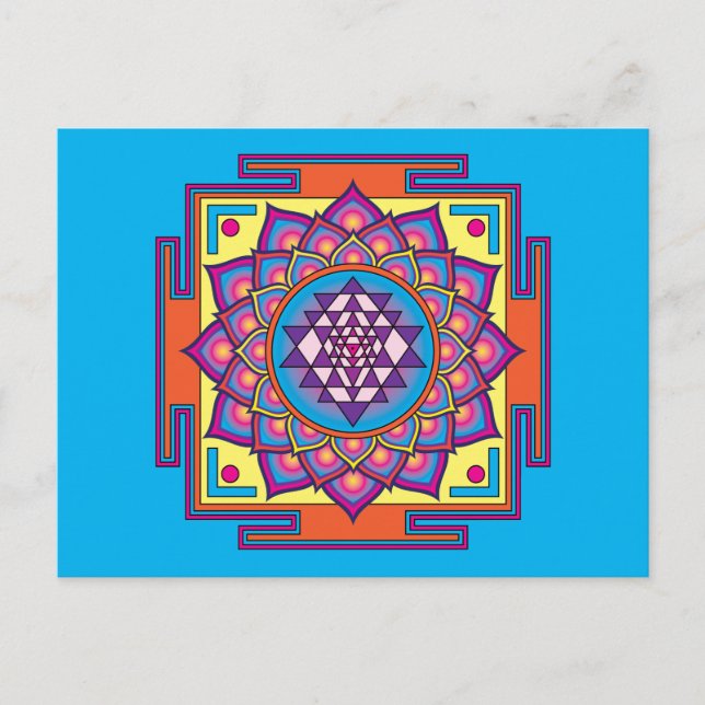Sri Yantra Mandala Postkarte (Vorderseite)