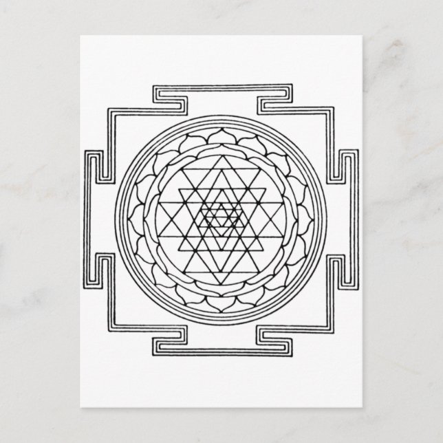 Sri Yantra Mandala Postkarte (Vorderseite)