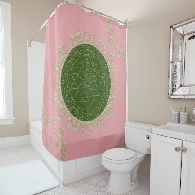 Sri Yantra Mandala - Rideau de douche (En situation)