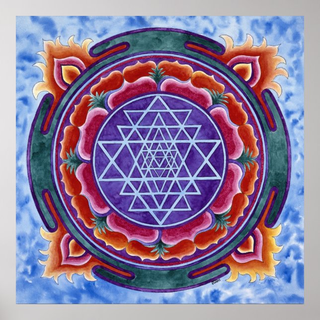 Sri Yantra Rundmotiv Poster (Vorne)
