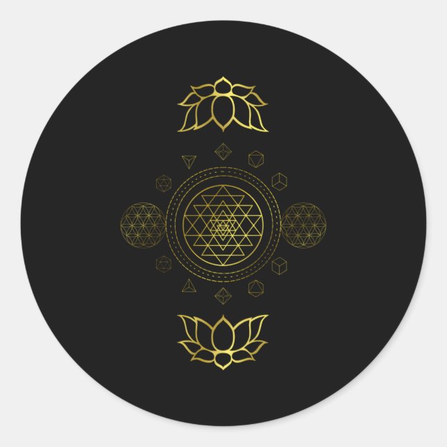 Sri Yantra Sacred Geometry Dala Runder Aufkleber (Vorderseite)