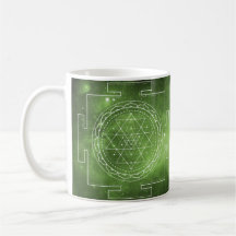 Sri Yantra Sacred Geometry Green Tasse