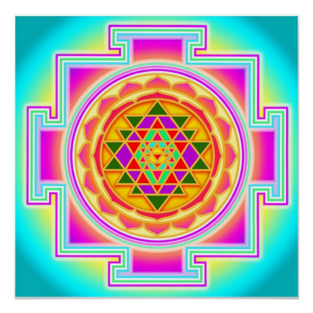 Sri Yantra Sacred Geometry Poster (Vorderseite)