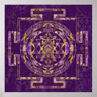 Sri Yantra / Sri Chakra Amethyst und Gold