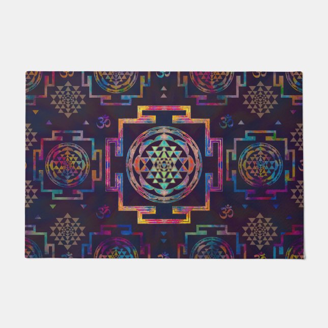Sri Yantra/Sri Chakra in der Farbe Fußmatte (Vorderseite)