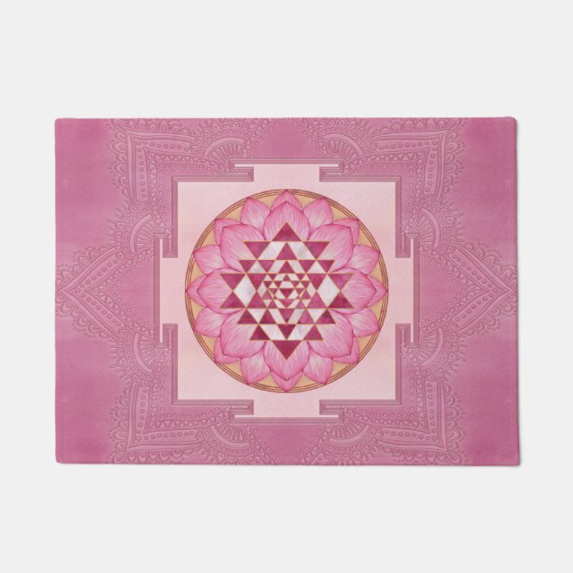 Sri Yantra  / Sri Chakra in lotus Fußmatte (Vorderseite)