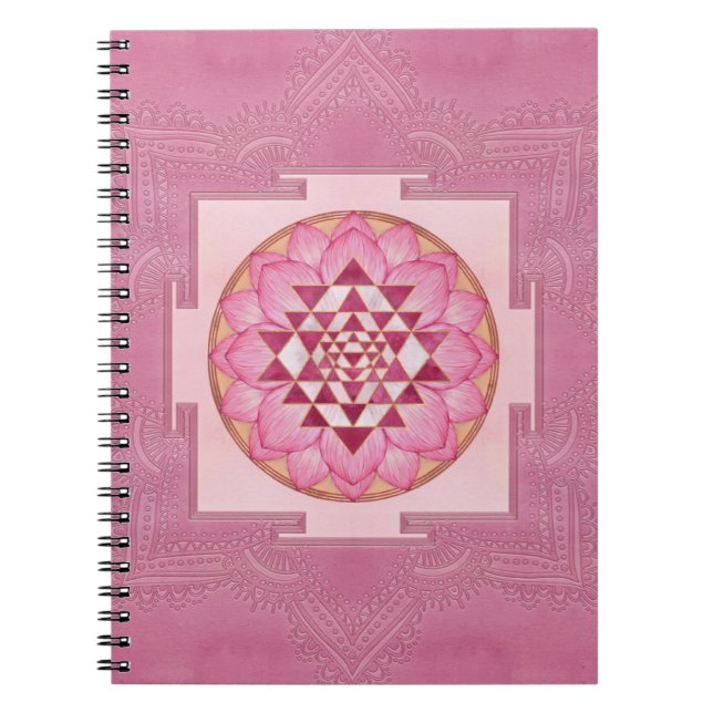 Sri Yantra / Sri Chakra in Lotus Notizblock (Vorderseite)