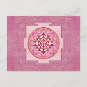Sri Yantra  / Sri Chakra in lotus Postkarte