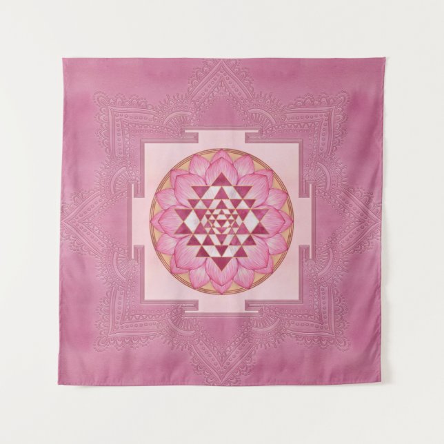 Sri Yantra  / Sri Chakra in lotus Wandteppich (Vorderseite)