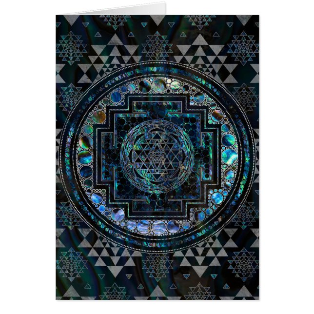 Sri Yantra/Sri Chakra Ohrschnecken-Muschel und (Vorne)