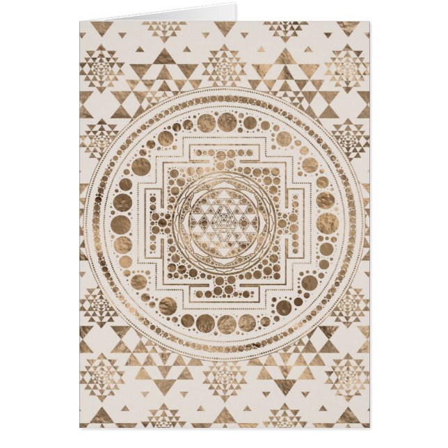 Sri Yantra/Sri Chakra Pastell-Gold (Vorne)