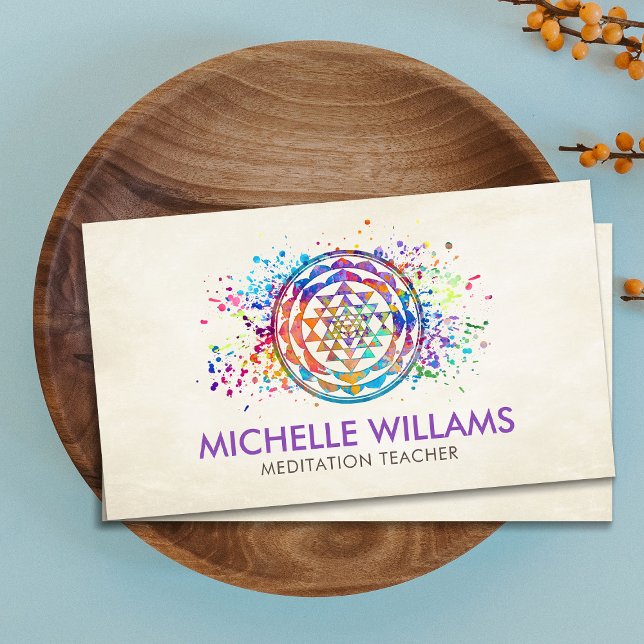 Sri Yantra / Sri Chakra Wasserfarbe Visitenkarte (Von Creator hochgeladen)