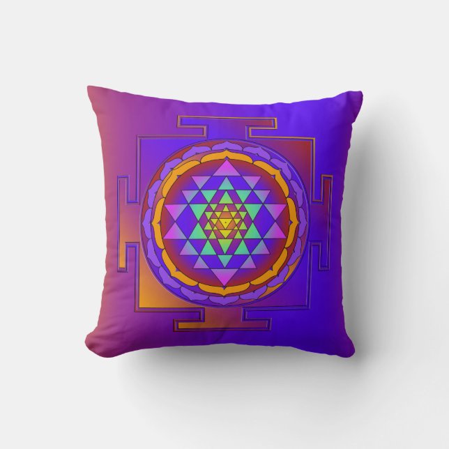 SRI YANTRA voll gefärbt + Ihre Ideen Kissen (Vorderseite)