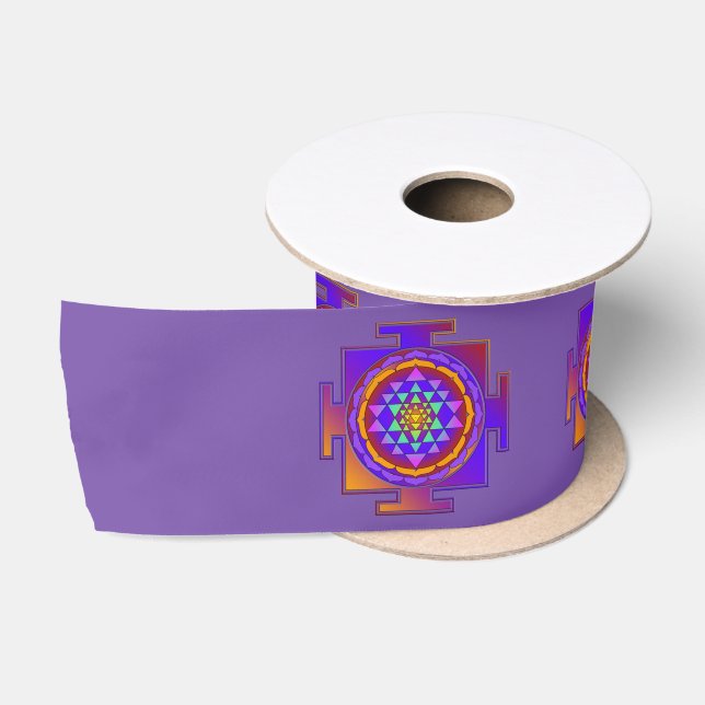 SRI YANTRA voll gefärbt + Ihre Ideen Satinband (Spule)