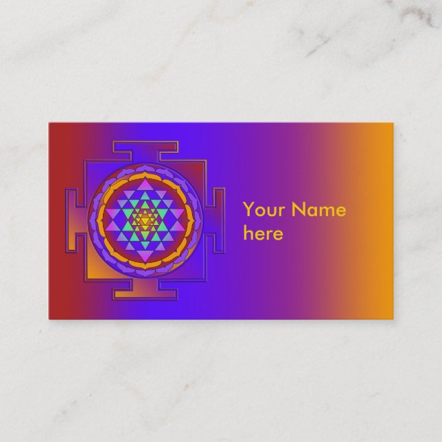 SRI YANTRA voll gefärbt + Ihre Ideen Visitenkarte (Vorderseite)