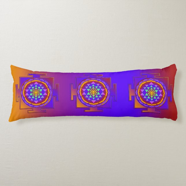 SRI YANTRA Vollfarbe + Ihre Ideen Seitenschläferkissen (Vorderseite)