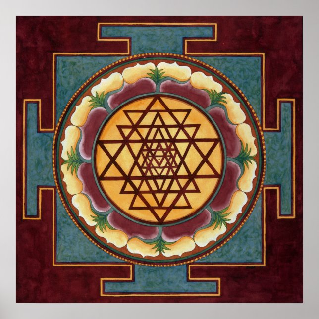 Sri Yantra water color Poster (Vorne)