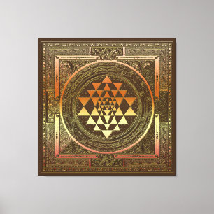 SriChakra Yoga-Meditations-Leinwand-Indien-Symbol Leinwanddruck