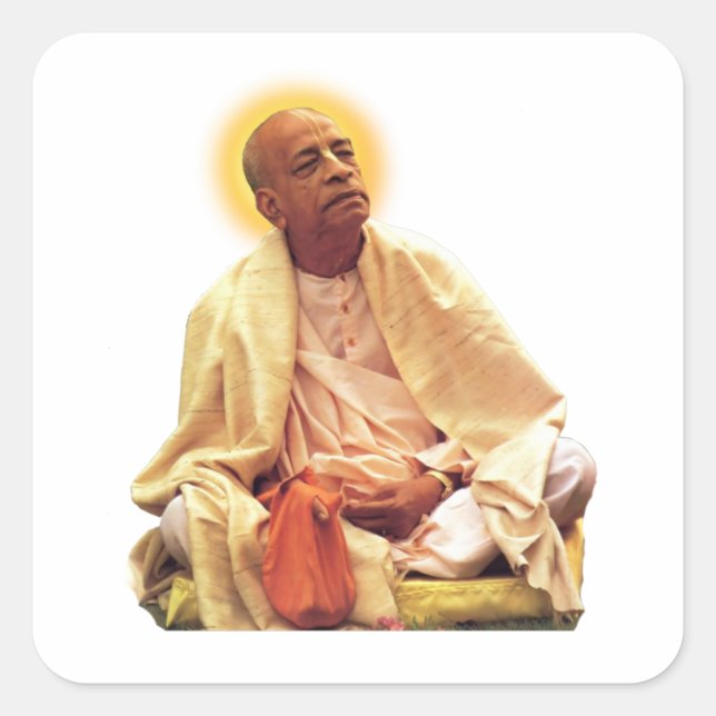Srila Prabhupada ji Quadratischer Aufkleber (Vorderseite)