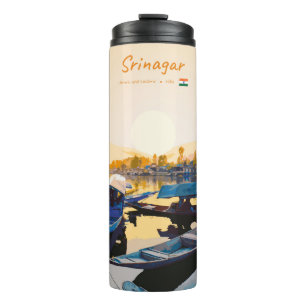 Srinagar, Indien - Dal Lake Shikara-Boote Thermosbecher