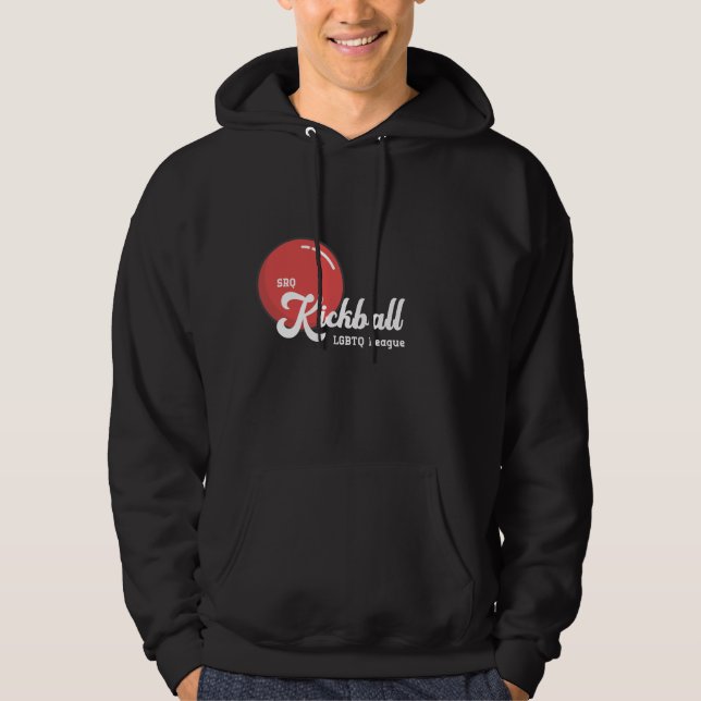 SRQ Kickball Men's Black Hoodie (Vorderseite)