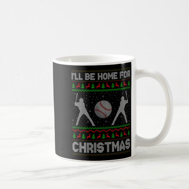 Srty Baseball Player Ugly Christmas Sweaters Xmas  Kaffeetasse (Rechts)