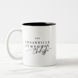 SS 02 Orchester-Script-Logo Zweifarbige Tasse