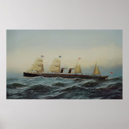 SS Alaska Guion Line Transatlantic Steamer Poster