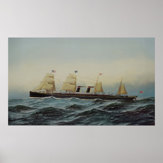 SS Alaska Guion Line Transatlantic Steamer Poster (Vorne)
