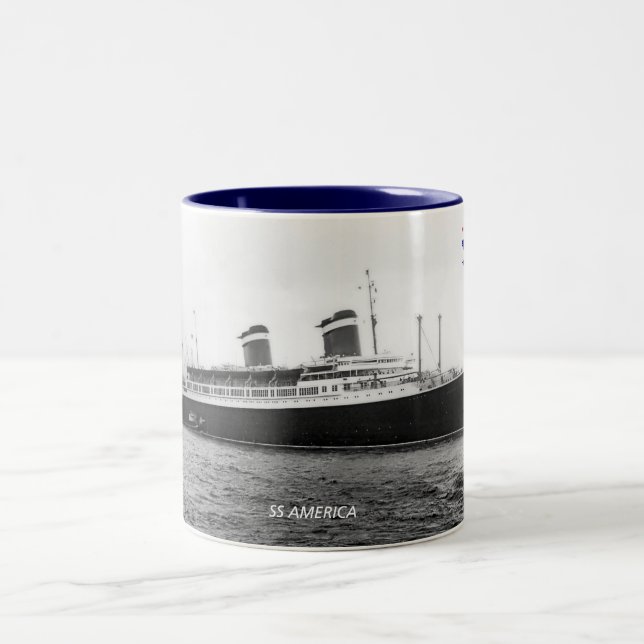SS Amerika Zweifarbige Tasse (Mittel)