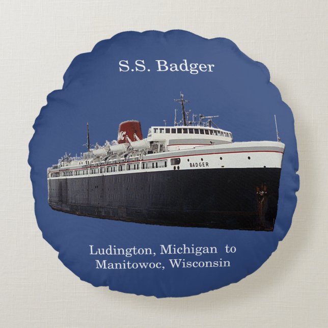 SS Badger Rundkissen Rundes Kissen (Vorderseite)