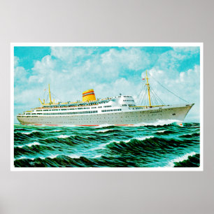 SS Bergensfjord in Meer Poster