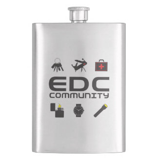 SS-Flasche - EDCC-Logo in schwarz mit Farben Flachmann