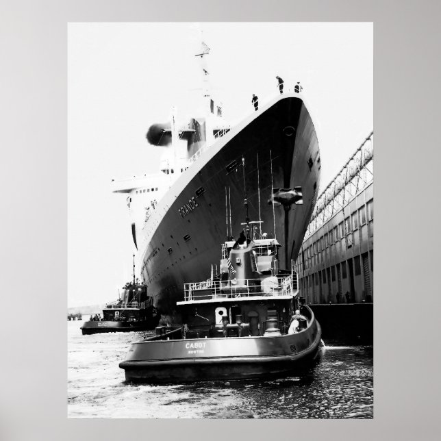SS Frankreich in Boston Poster (Vorne)