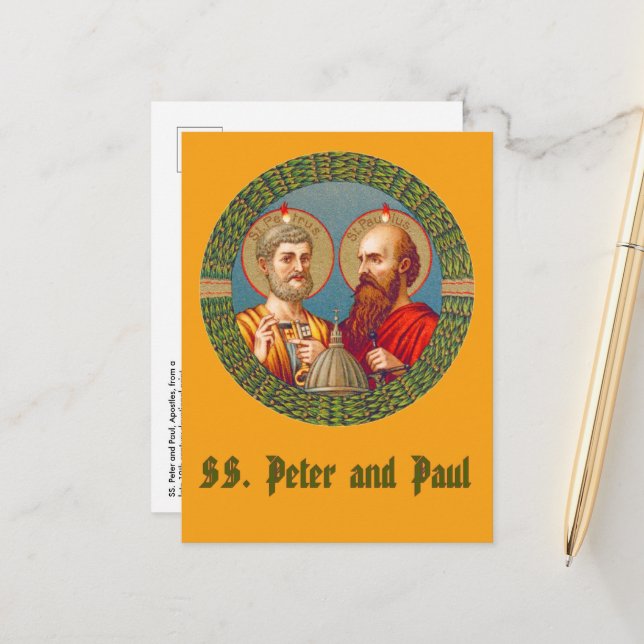 SS. Pierre et Paul, Apôtres (JMAS 01) Carte postal (Devant/Arrière en situation)